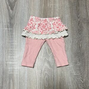 Baby Pink Skirted Leggings with Floral Overlay